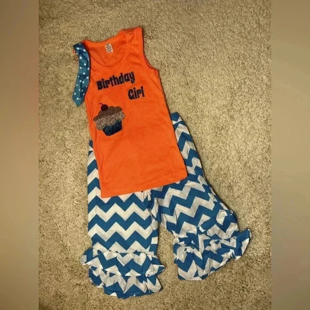 GIRLS BOUTIQUE BIRTHDAY GIRL OUTFIT SIZE 6 NWOT - Picture 1 of 16